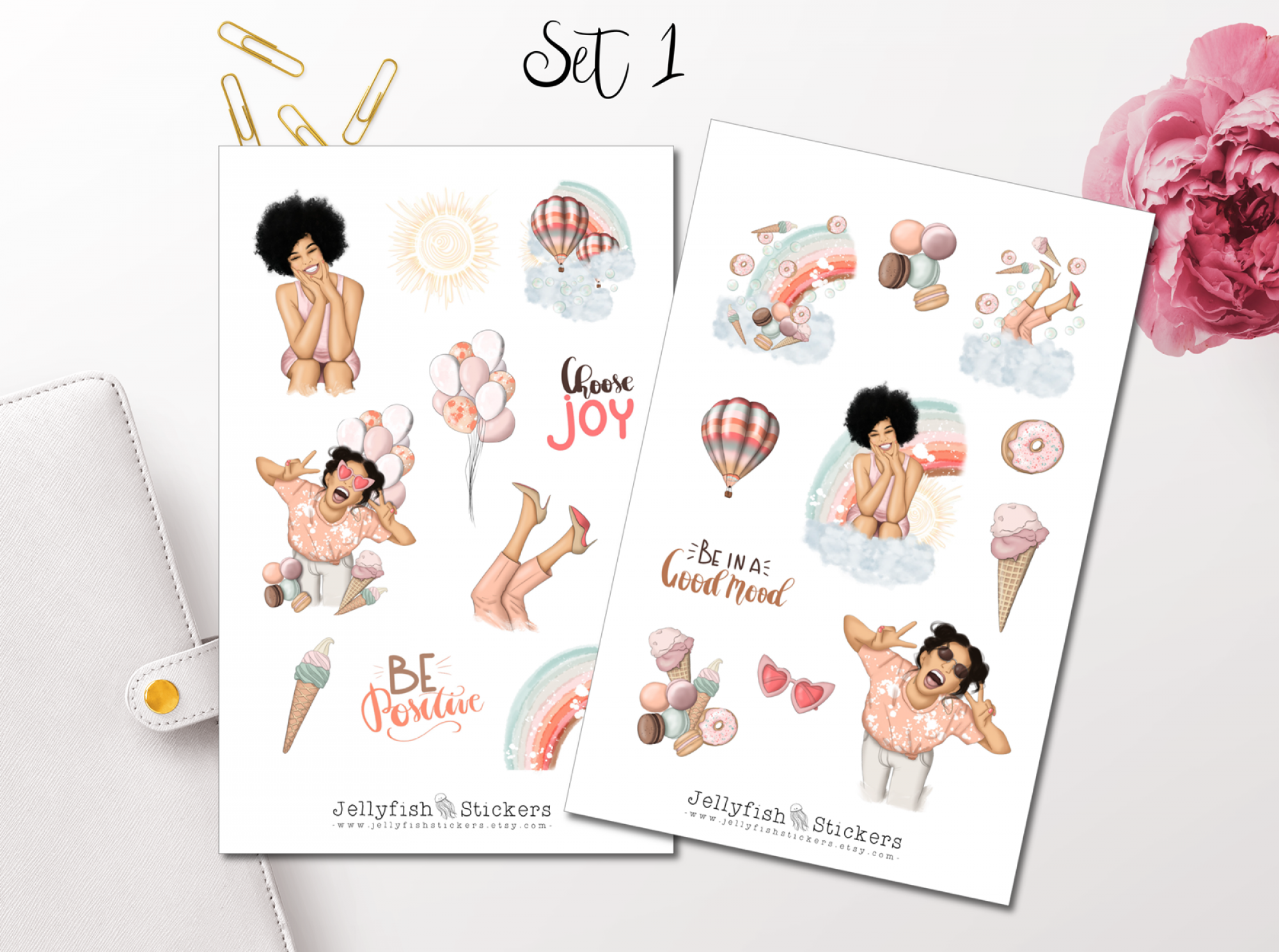 Gute Laune Mädchen Sticker Set